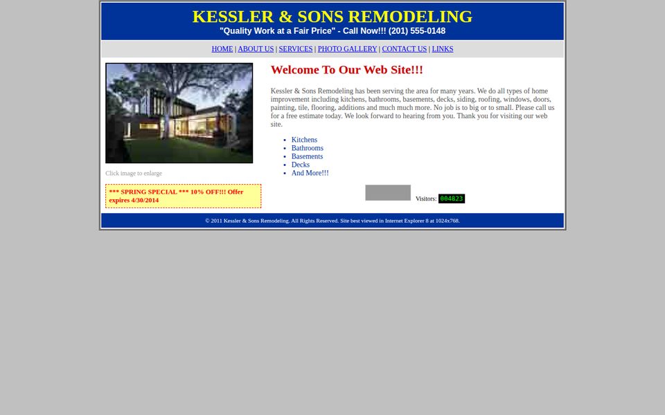 Concept: the same contractor's dated website